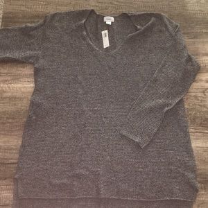 Gray ribbed knit sweater - brand new